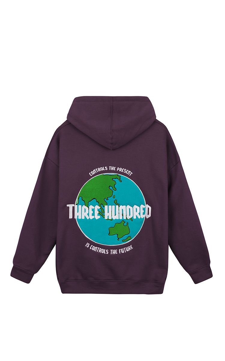 The Earth Embroidered Hoodie In Purple