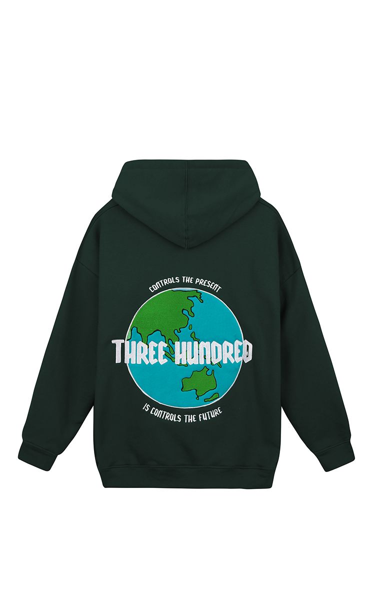 The Earth Embroidered Hoodie In Green