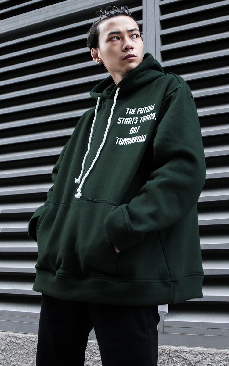 The Earth Embroidered Hoodie In Green