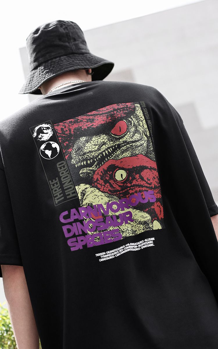 Carnivorous Dinosaur Species Tee In Black