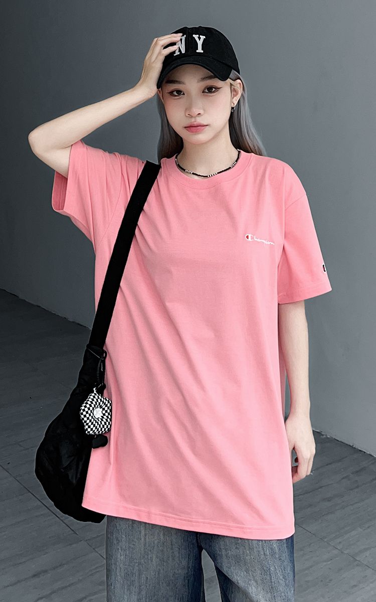 Champion Embroidered Logo T-Shirt In Salmon