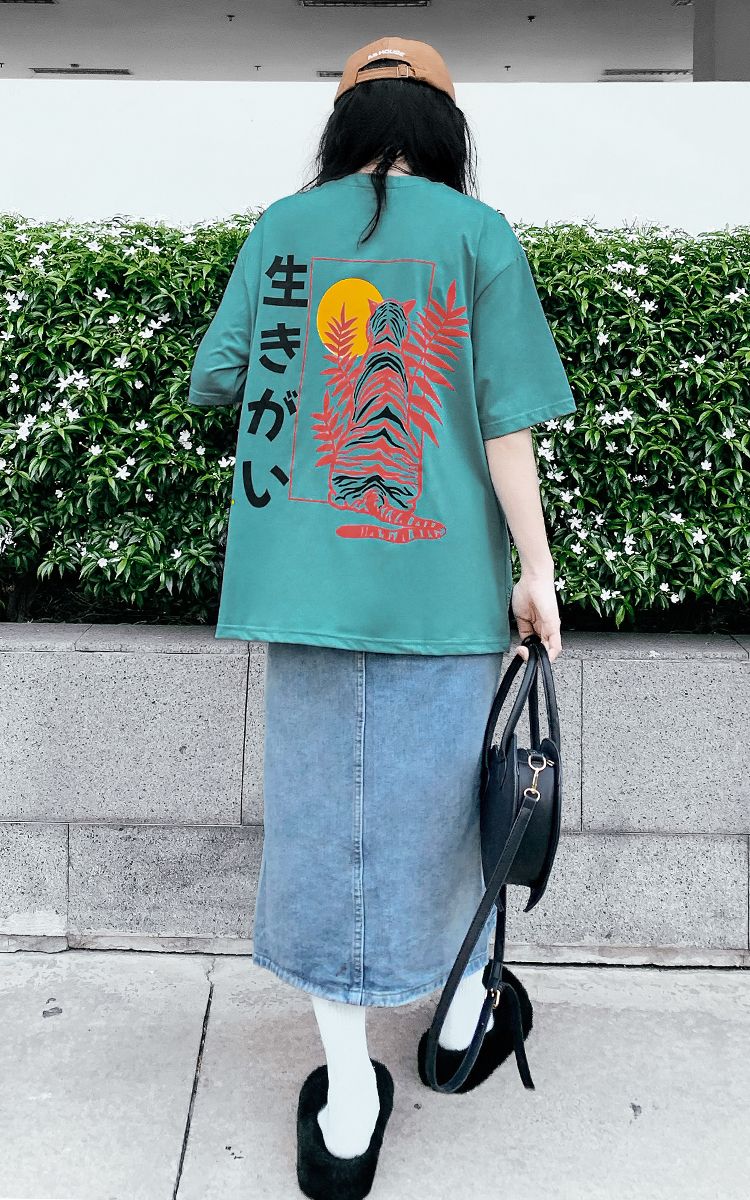 Japan Tiger Tee In Blue