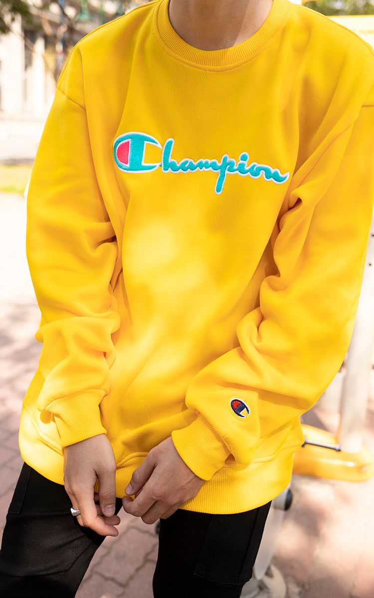 Champion Reverse Weave Sweater In Yellow