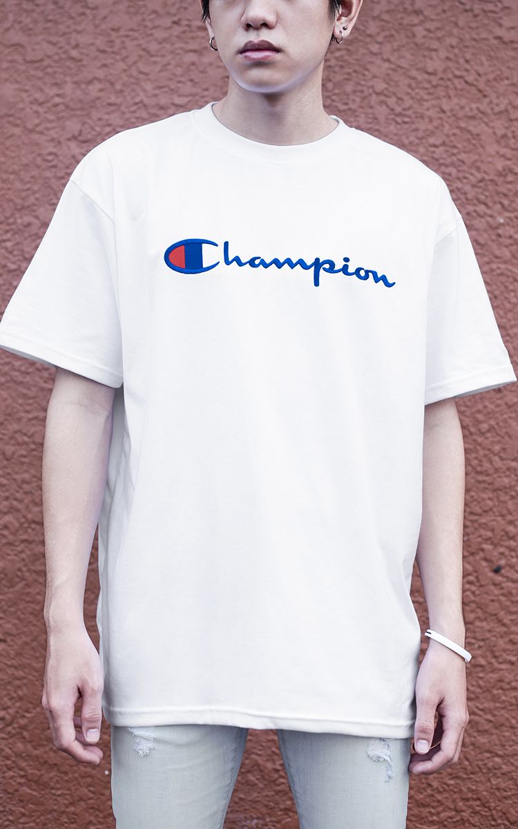 Champion Embroidered Big Logo T-Shirt In White