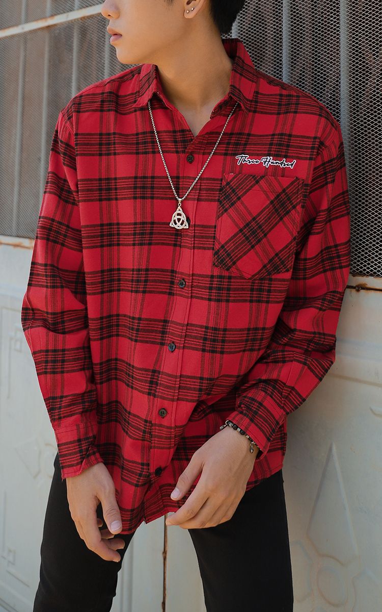 Three Hundred Flannel Shirt In Red