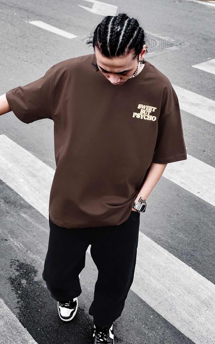 Sweet But Psycho T-Shirt In Brown