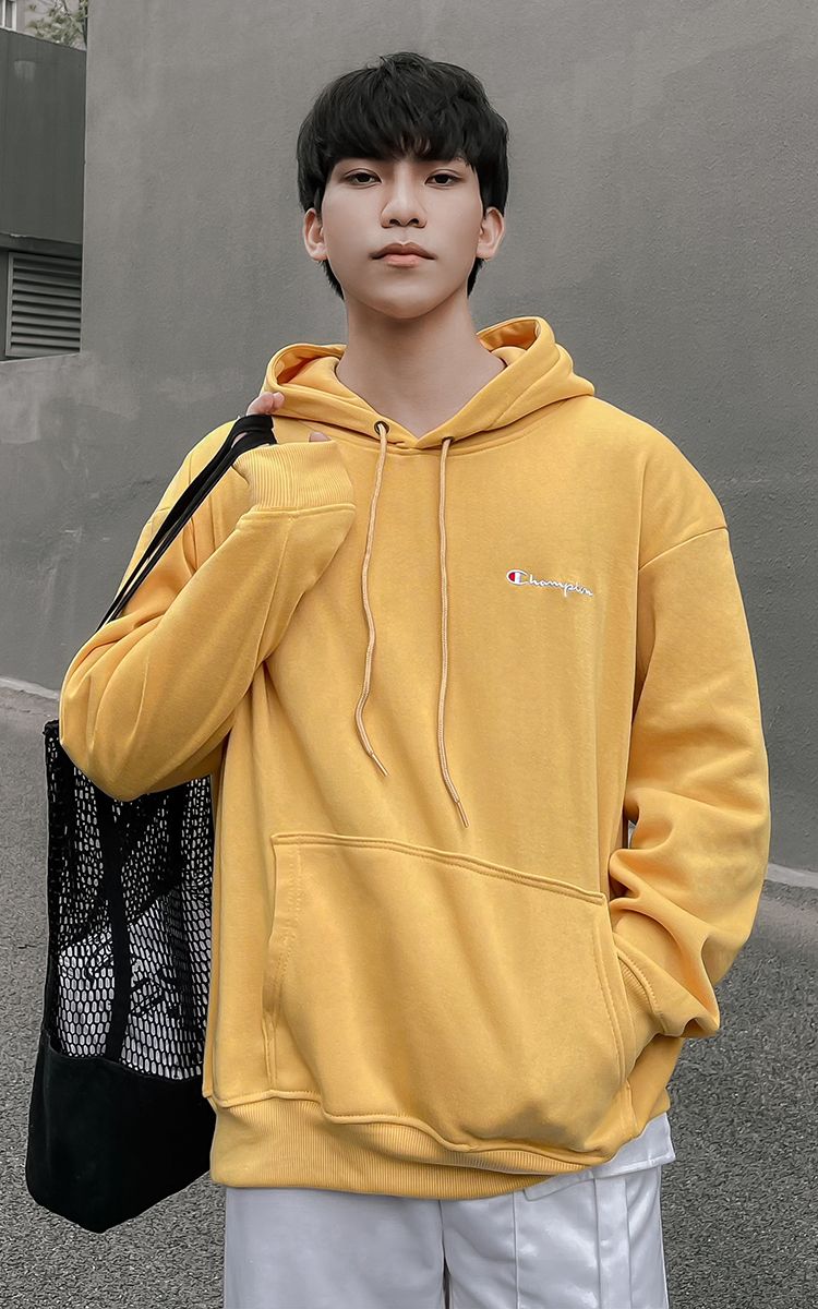 Champion Embroidered Logo Hoodie In Brown