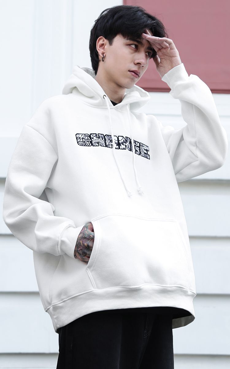 Change Bandana Embroidered Logo Hoodie In White