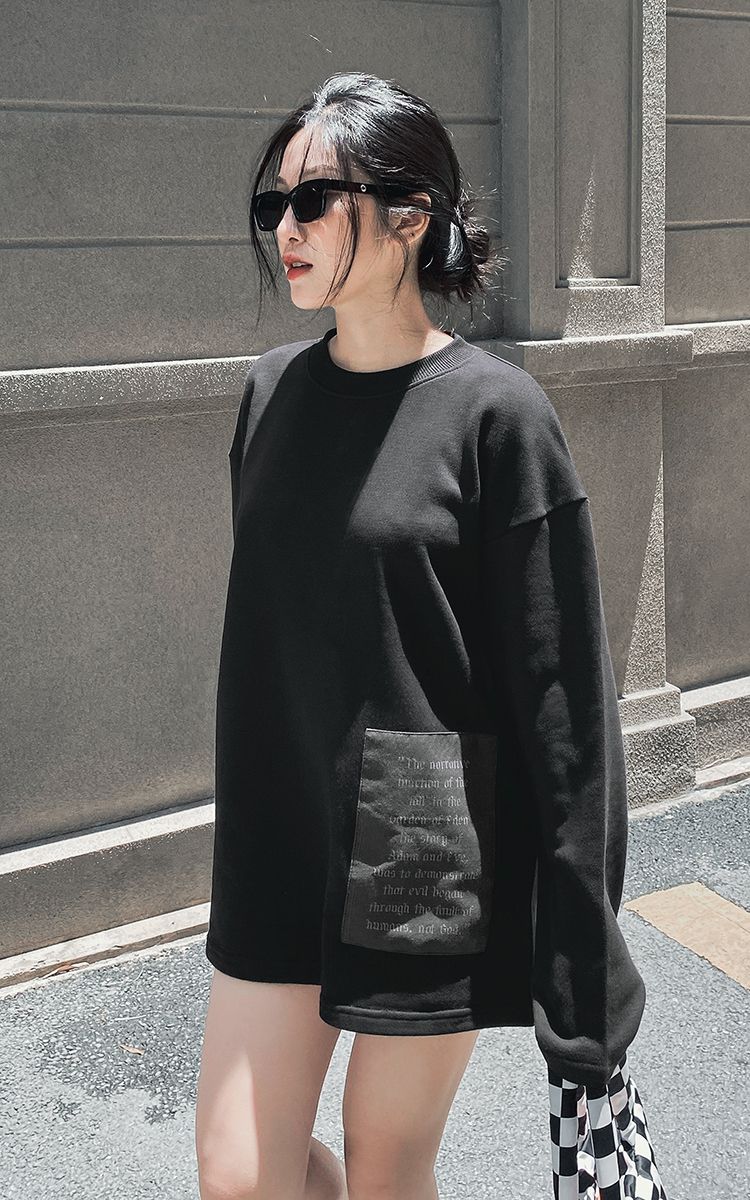 The Origin Of Satan Oversized Sweater In Black