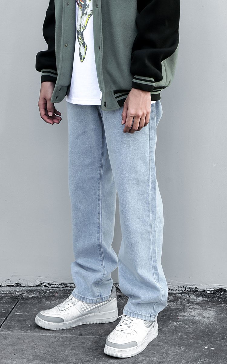 Baggy Jean In Mid Stone Wash Blue