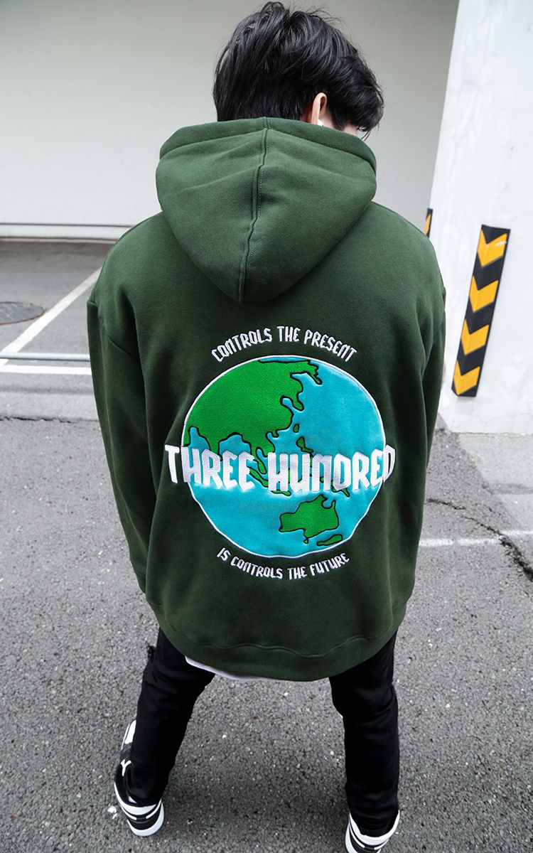 The Earth Embroidered Hoodie In Green