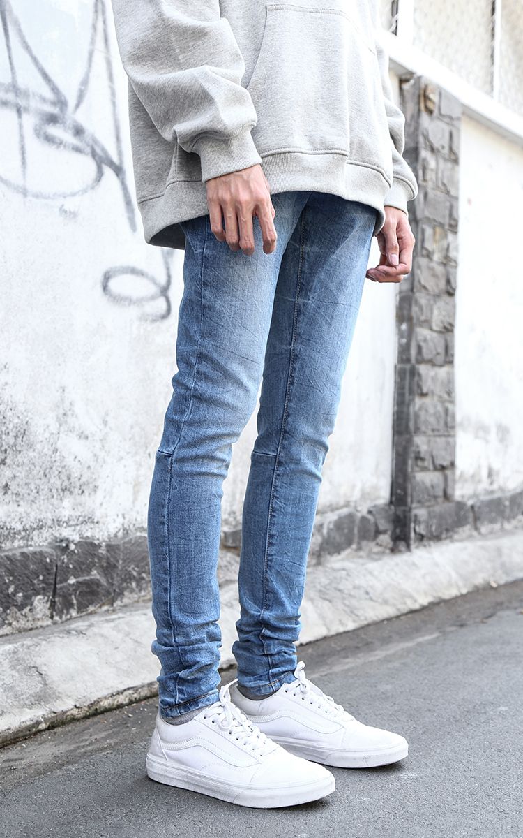 Stack Skinny Jeans In Dark Wash Blue