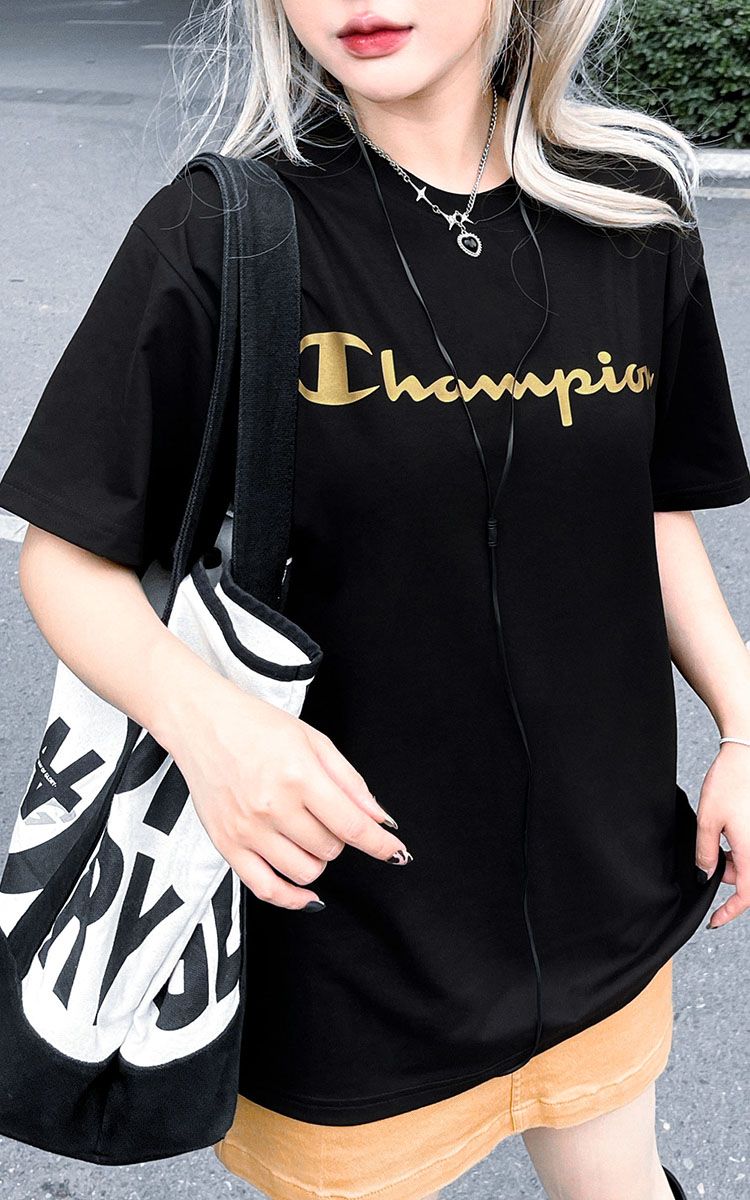 Champion Graphic Big Logo T-Shirt In Black