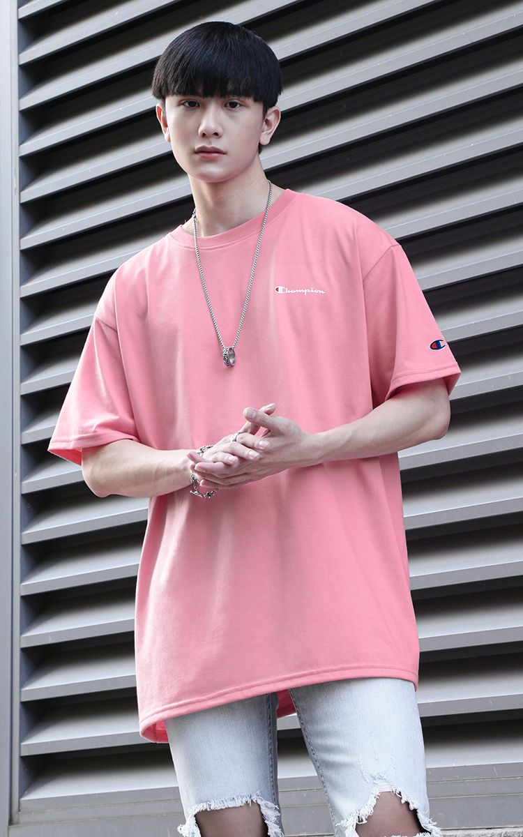 Champion Graphic Logo T-Shirt In Salmon