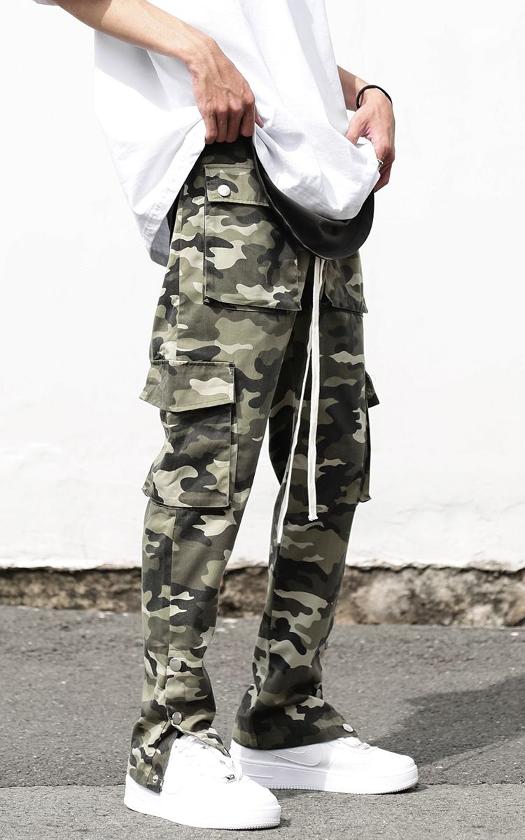 3Hundred Cargo Pant With Multi-Pockets In Green Camo