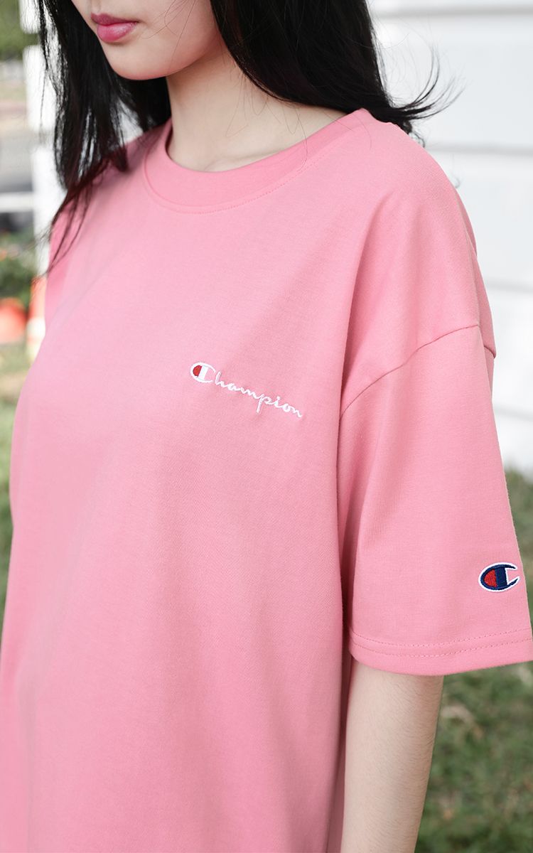 Champion Embroidered Logo T-Shirt In Salmon