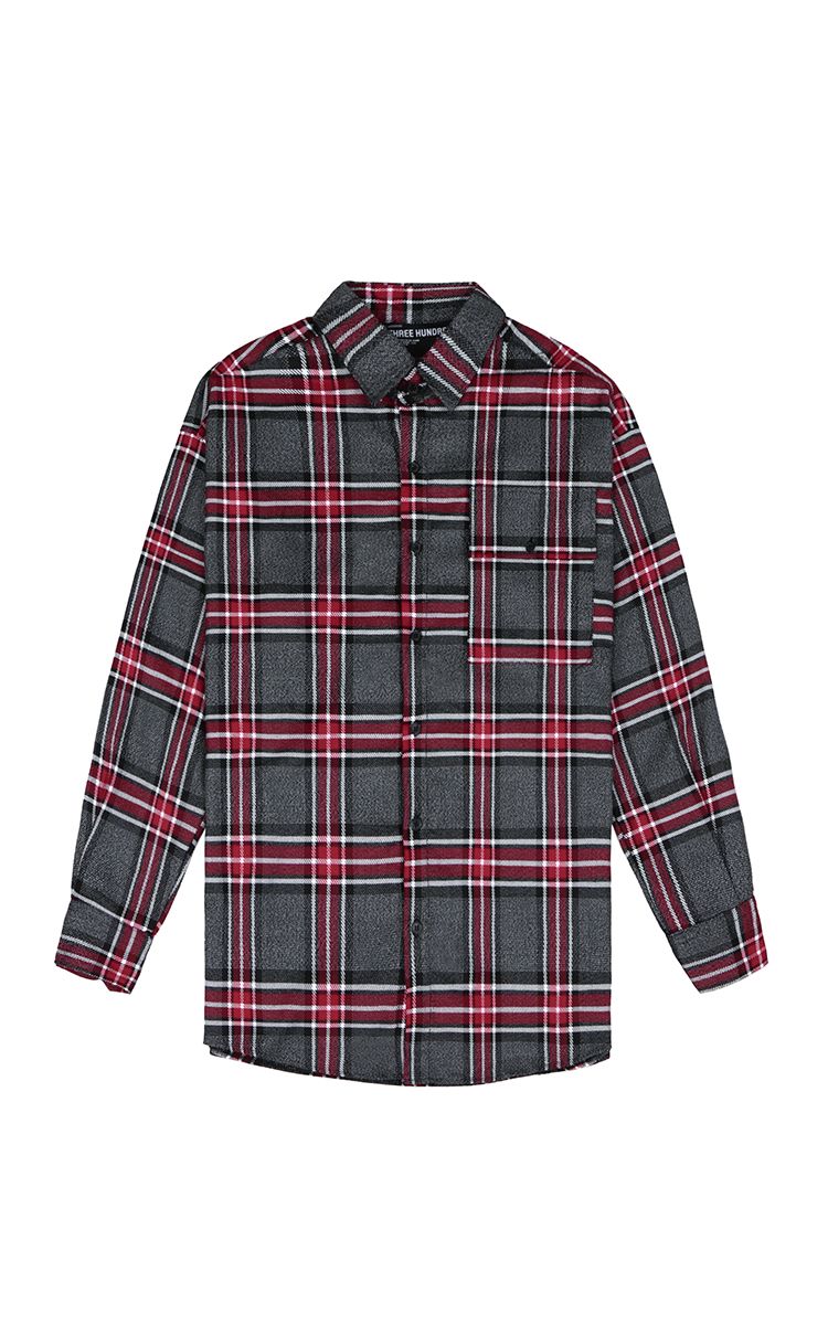 Flannel Shirt In Red Grey