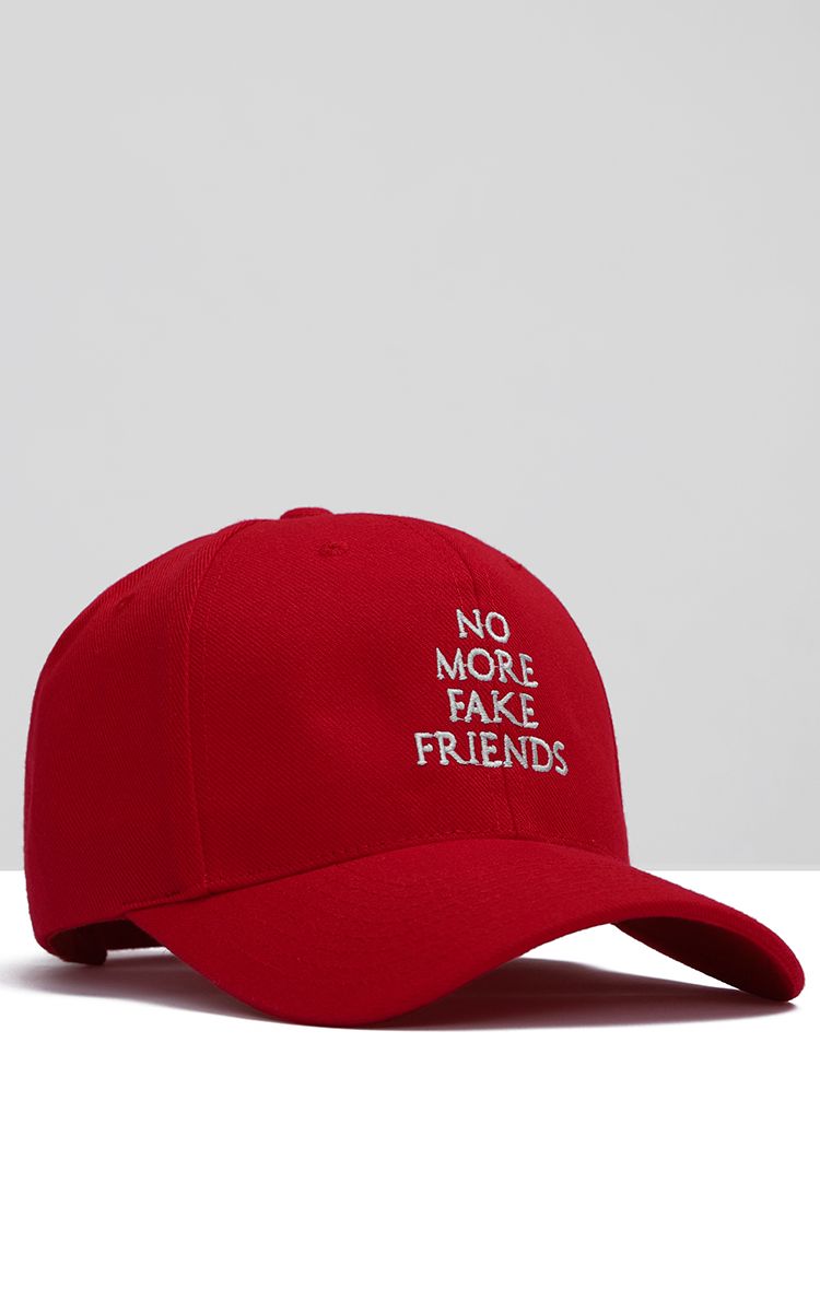 No More Fake Friends Cap In Red