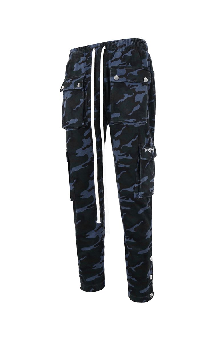 3Hundred Cargo Pant With Multi-Pockets In Blue Camo