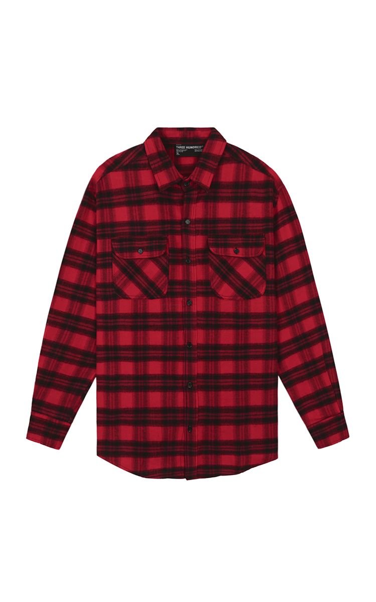 Flannel Shirt In Black Red