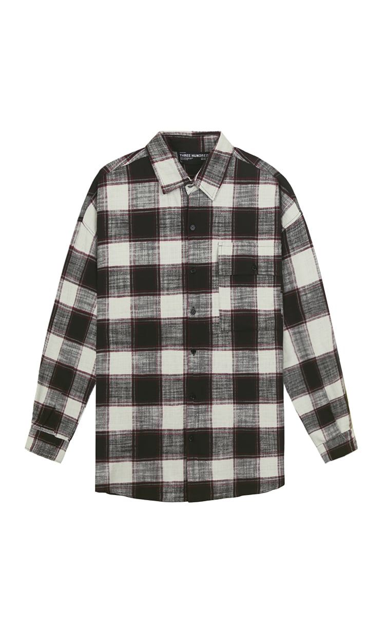 Flannel Shirt In Cream Red