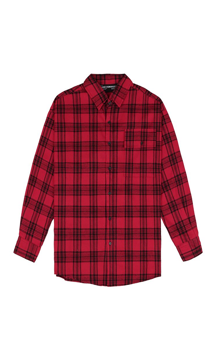 Flannel Shirt In Black Red