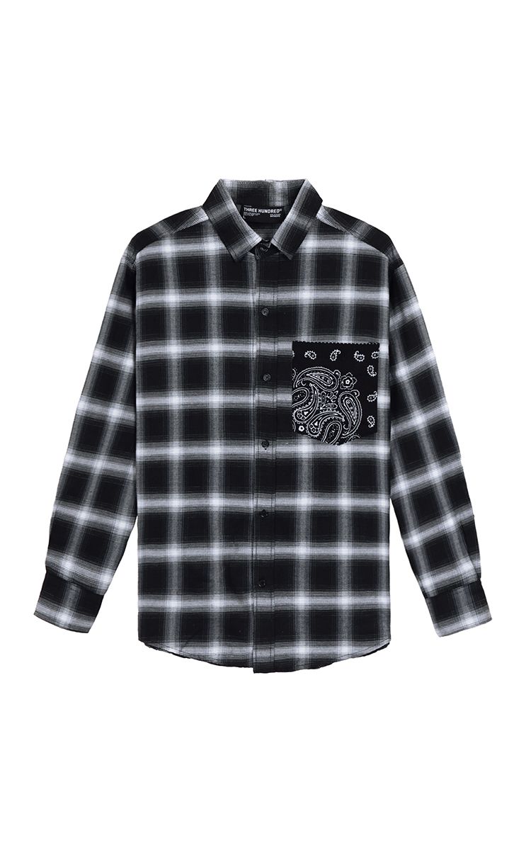 Bandana Flannel Shirt In Black White