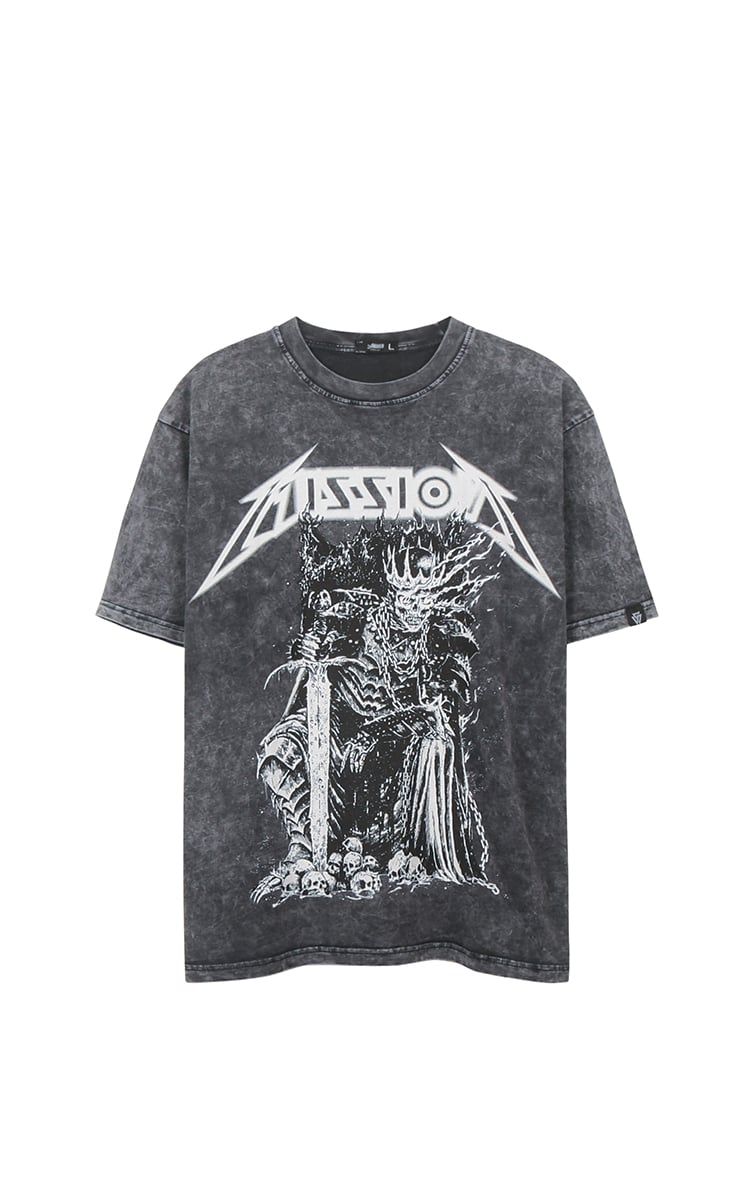 Mission T-Shirt In Acid Washed Grey