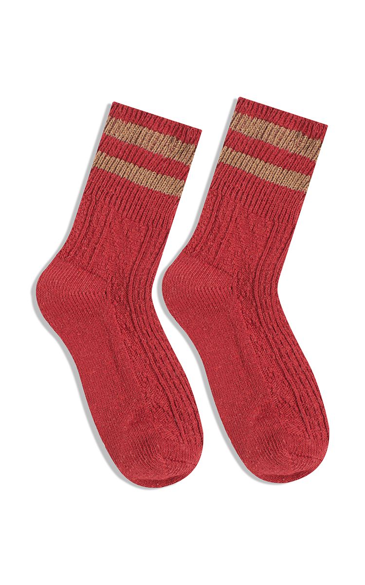 Stripe Shoes Sock In Red