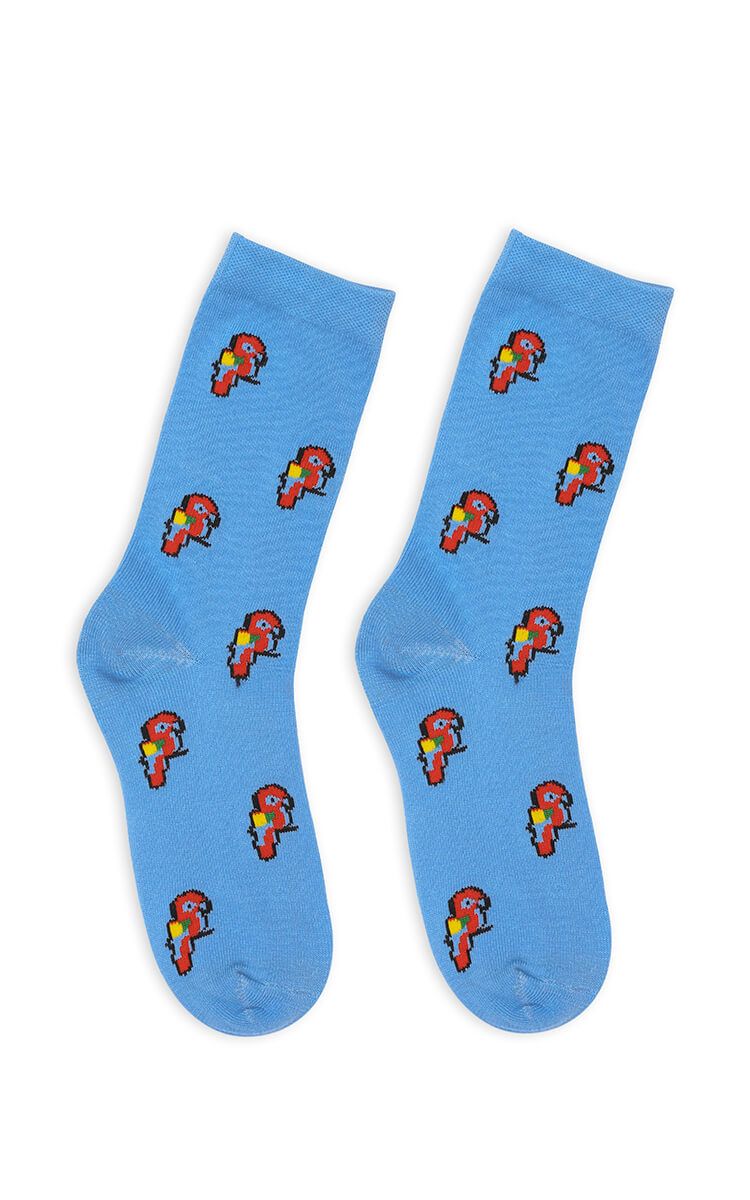 Parrot High Sock In Blue