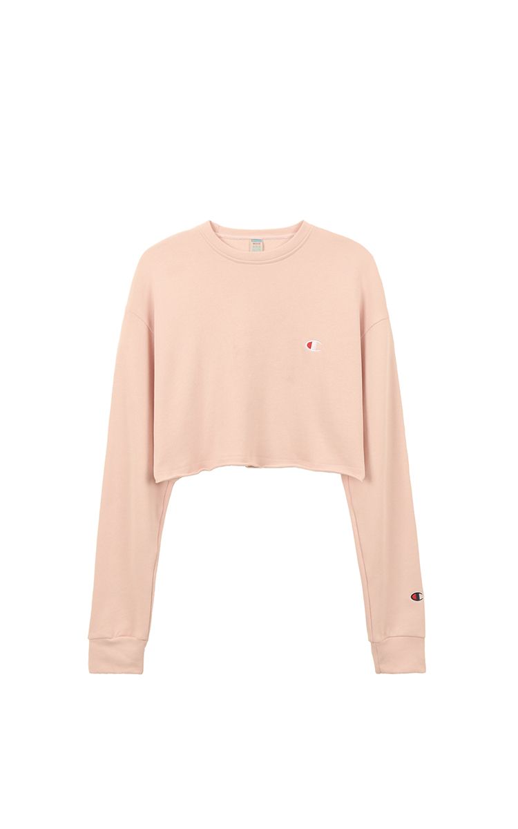 Champion Cropped Cut-Off Crew In Pink