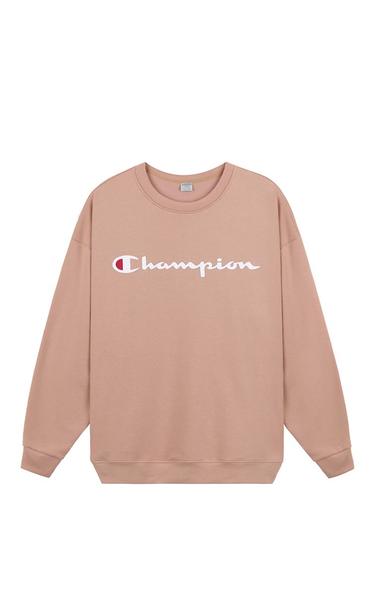 Champion Big Logo Sweater In Pink