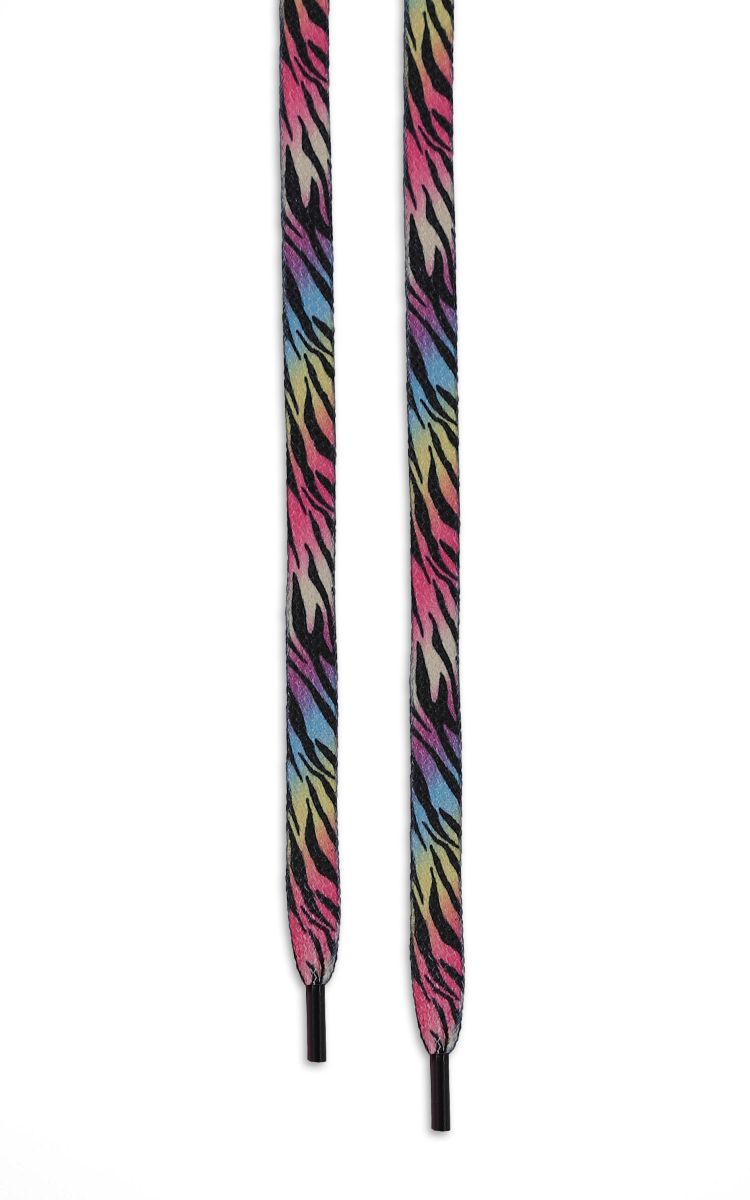 Flat Shoelaces Leopard Multi-Color Printing