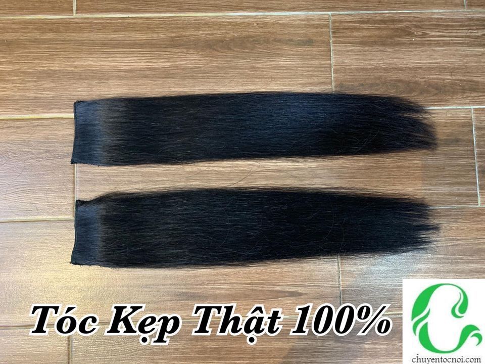 Tóc Kẹp Thật Phím Phồng 2 Kẹp 60cm