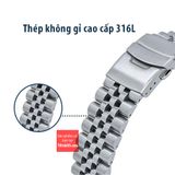 Dây Jubilee endlink đặc cao cấp cho Seiko SKX007 - 5KX SRPD Thép đặc