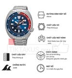 Đồng hồ nam dây thép SEIKO Turtle PROSPEX PADI SRPE99K1 Pepsi Diver 200m