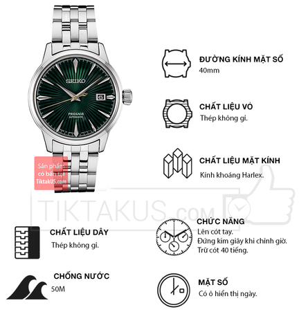 Đồng hồ nam cao cấp Seiko Presage Cocktail SRPE15J1 Made in Japan SARY271