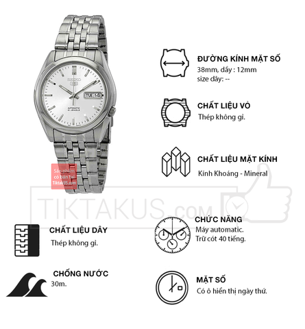 Đồng hồ nam dây thép Seiko 5 SNK355K1