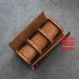 Hộp đựng đồng hồ du lịch 3 ngăn da bò PU Vintage Travel case