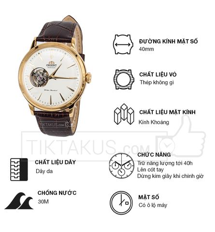 Đồng hồ nam Orient Automatic Bambino Open Heart RA-AG0003S30B ( RA-AG0003S10B )