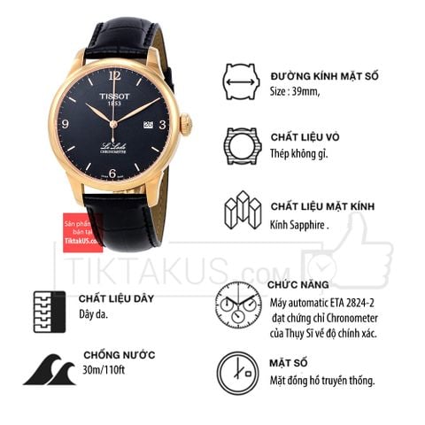 Đồng hồ đeo tay nam Tissot T006.408.36.057.00 Le Locle Chronometer COSC dây da (T0064083605700)
