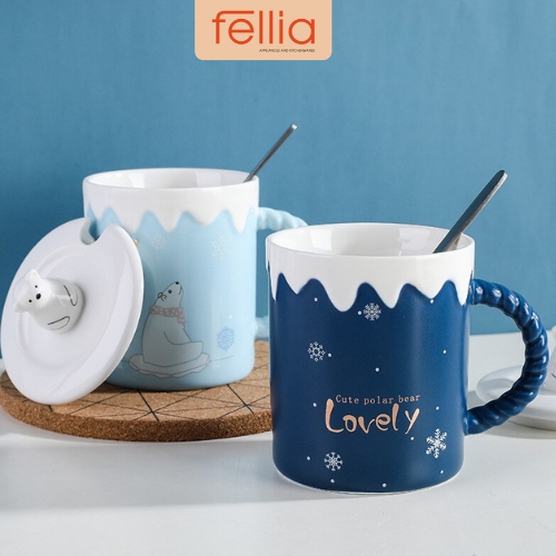 Ly sứ gấu Bắc cực Fellia cao cấp 330 ml_ FEL12900