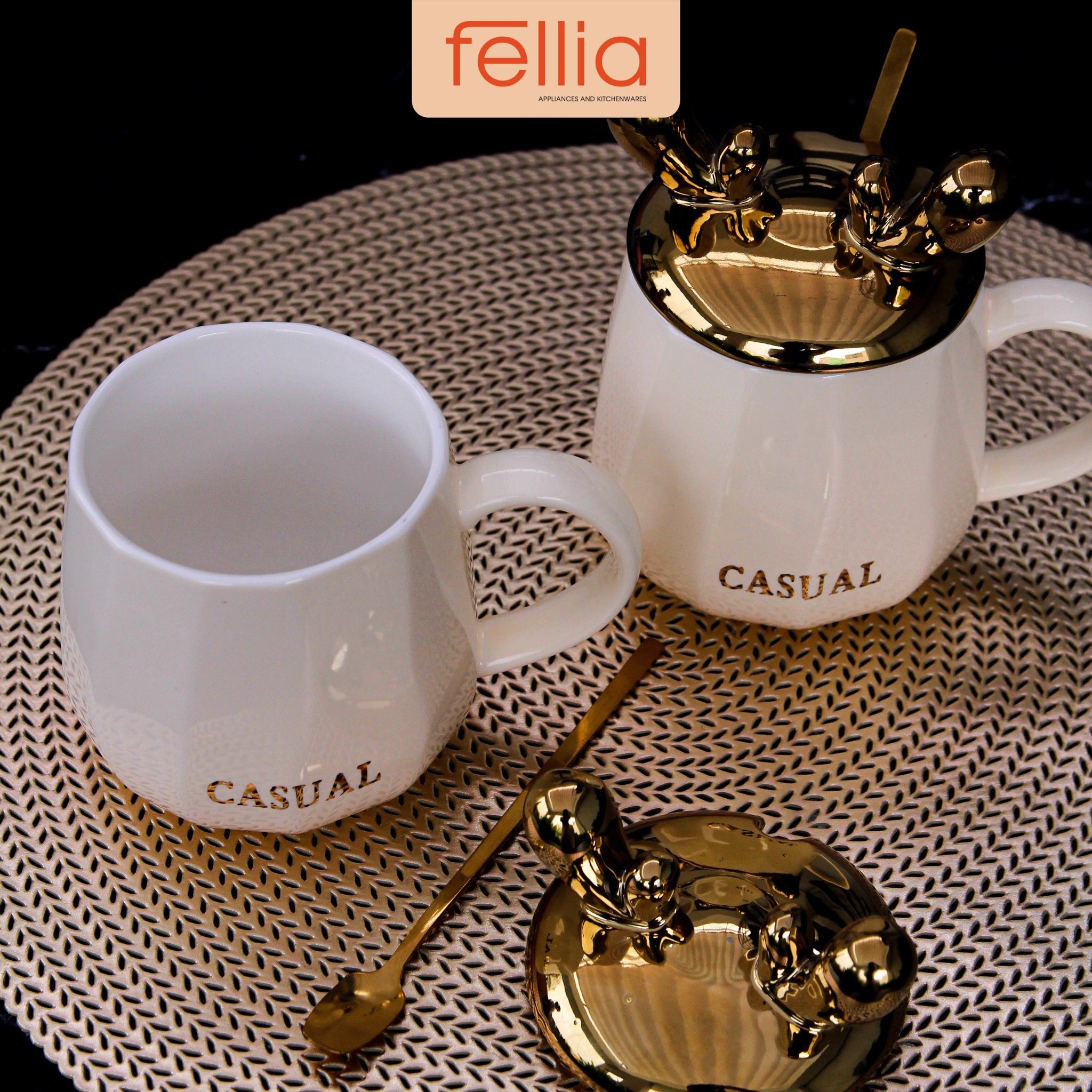 Ly sứ nắp hươu 3D Fellia 330ml - FEL10610