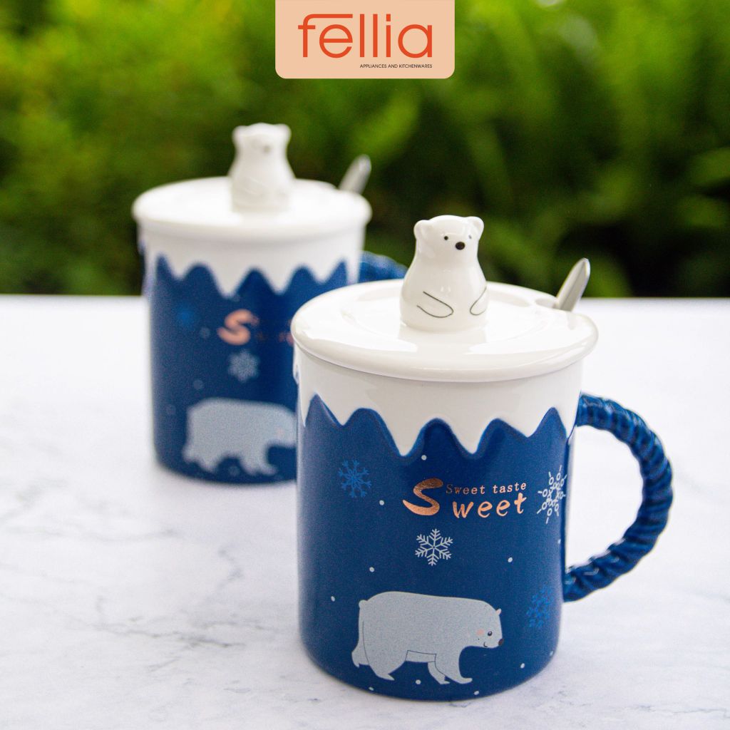 Ly sứ gấu Bắc cực Fellia cao cấp 330 ml_ FEL12900