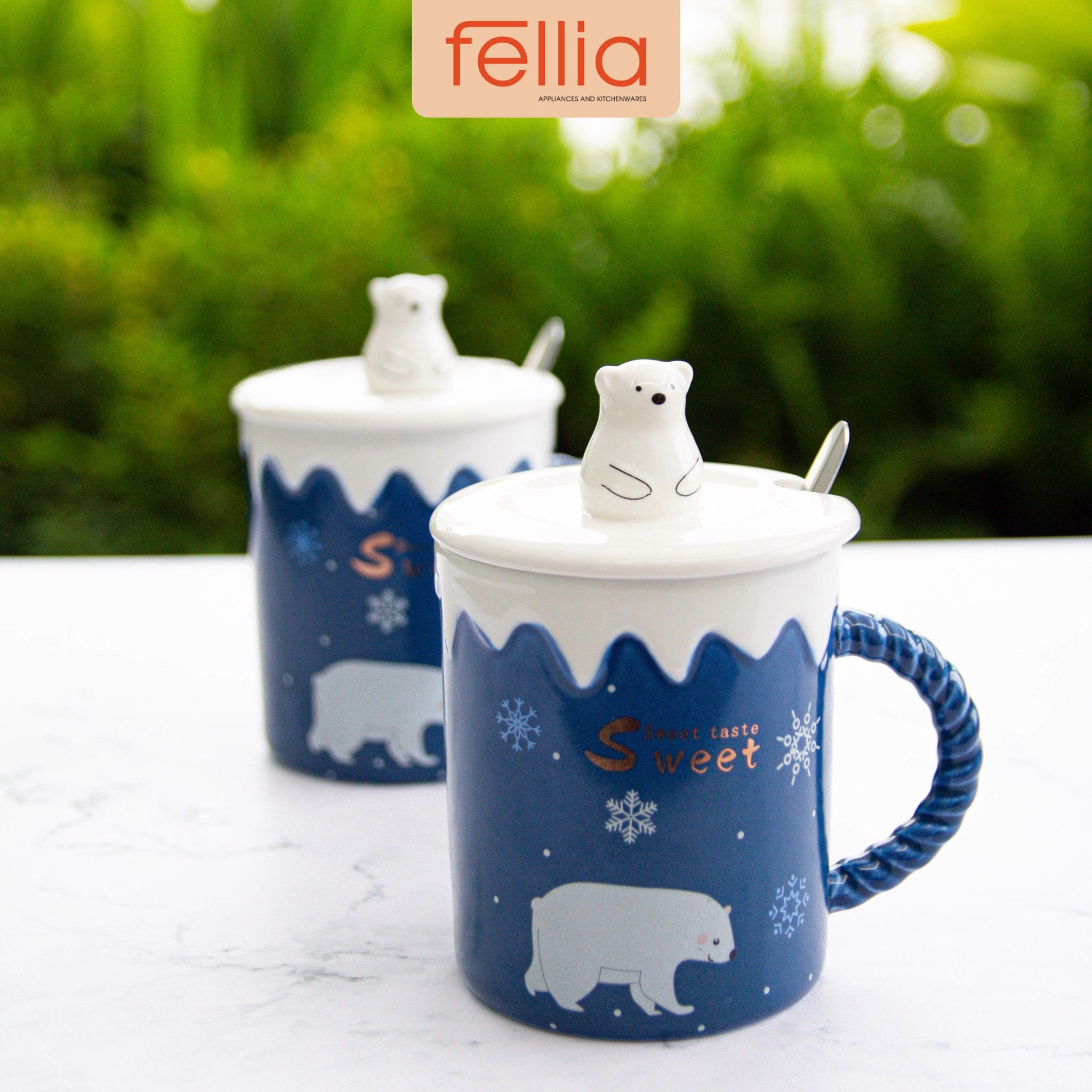 Ly sứ gấu Bắc cực Fellia cao cấp 330 ml_ FEL12900