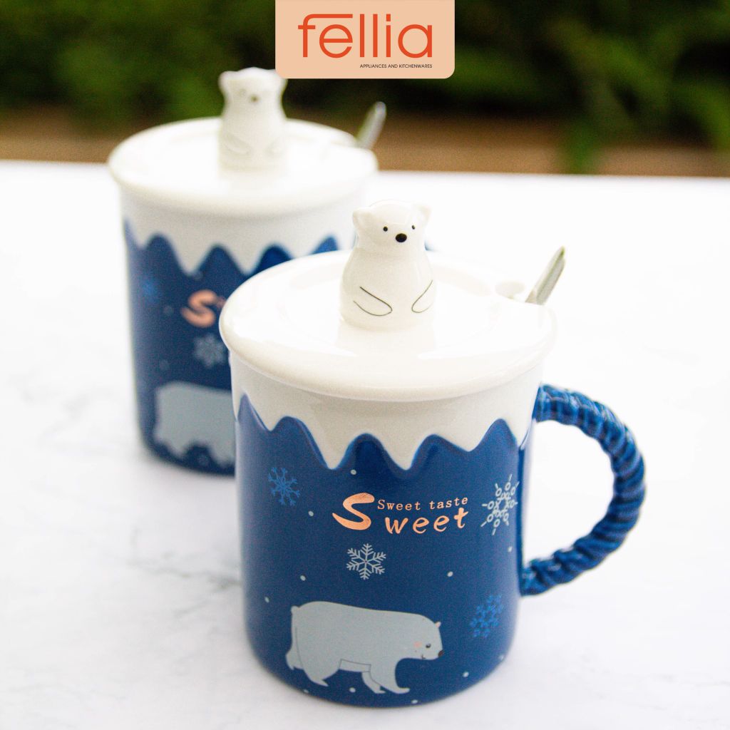 Ly sứ gấu Bắc cực Fellia cao cấp 330 ml_ FEL12900
