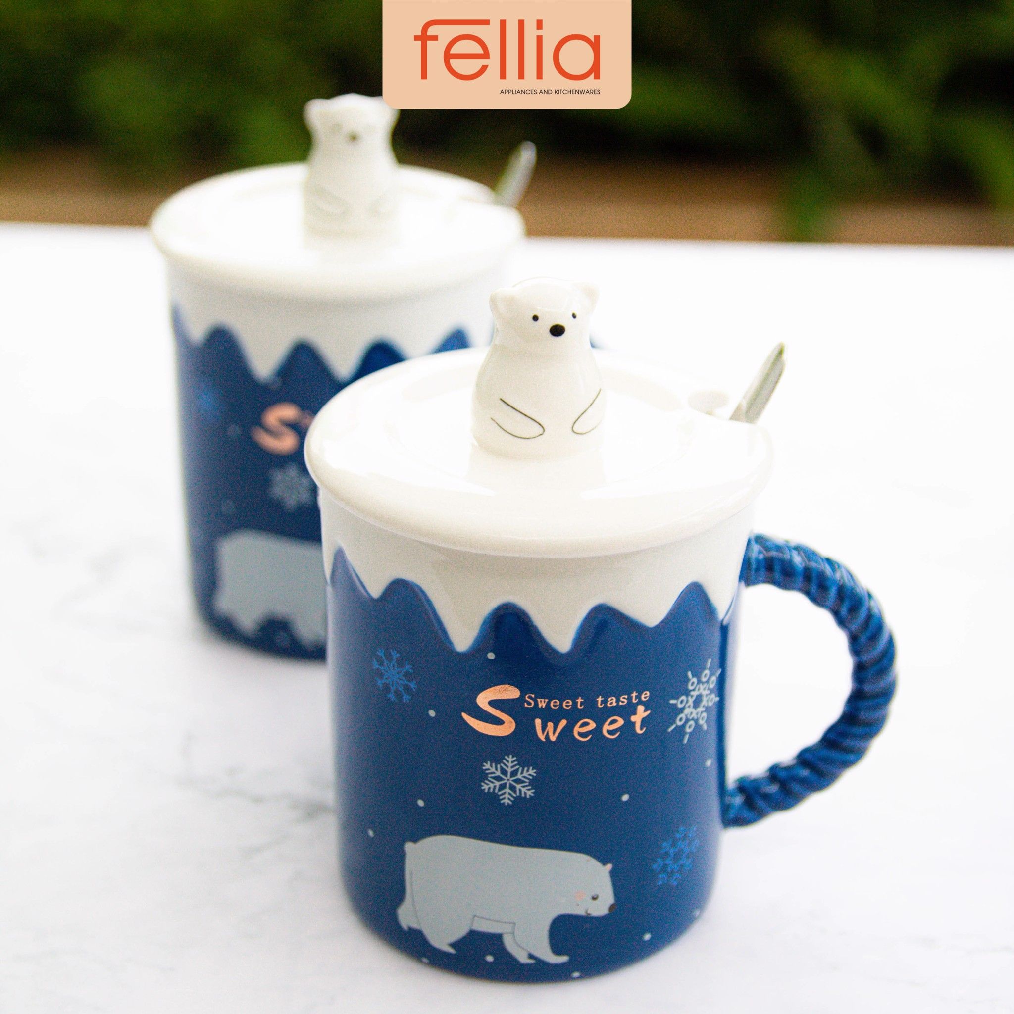 Ly sứ gấu Bắc cực Fellia cao cấp 330 ml_ FEL12900