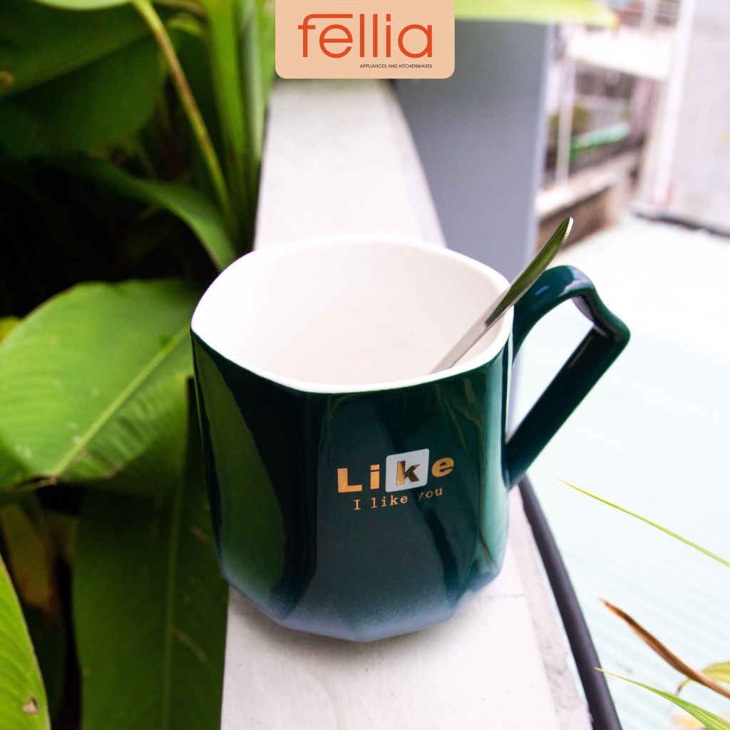 Ly sứ Xanh CỔ VỊT hình trụ lùn Fellia_XANH LÁ_ JSD1115