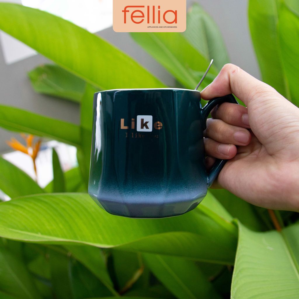 Ly sứ Xanh CỔ VỊT hình trụ lùn Fellia_XANH LÁ_ JSD1115