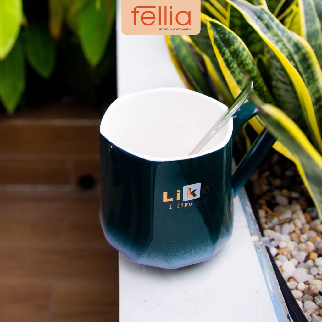 Ly sứ Xanh CỔ VỊT hình trụ lùn Fellia_XANH LÁ_ JSD1115